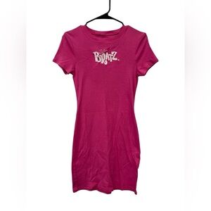 Bratz Pink Bodycon Mini Dress Y2K Logo Tee‎ Dress – Size M